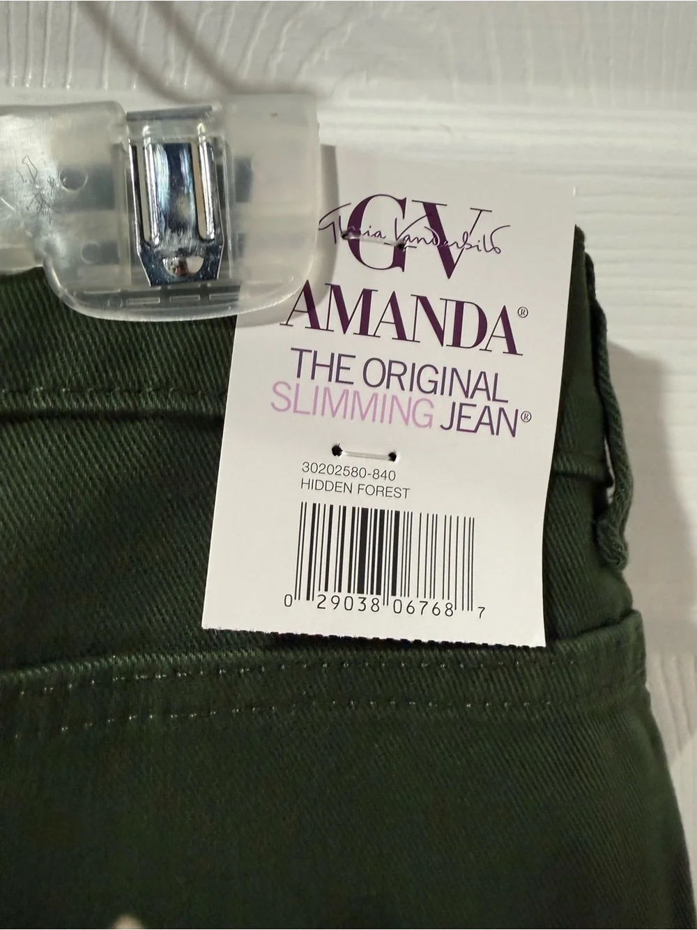 Gloria Vanderbilt Amanda Stretch Jeans in Olive Green size 16P - Picture 5 of 7